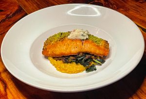 salmon and risotto from farmer and frenchman